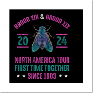 The Great Cicada Comeback Tour 2024 Vintage Gradient Posters and Art